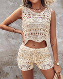 Backless Tassel Design Top & Shorts Set