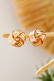 Gold Plated Textured Knot Stud Earrings