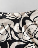 Floral Print Off Shoulder Bodycon Dress Ruffle Hem Slim Fit Dress