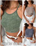 3 Pack U Neck Racer Back Crop Active Top