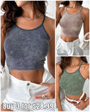 3 Pack U Neck Racer Back Crop Active Top