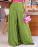 High Waist A Line Flared Pants Casual Loose Fit Wide Leg Summer Pants