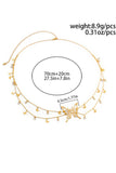 Gold Butterfly Decor Tassel Plate Alloy Layered Waist Chain