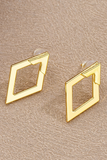 Gold Rhombus Shape Plated Alloy Stud Earrings