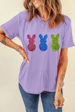 Wisteria Easter Shiny Bunny Graphic Crewneck T Shirt