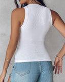 ChicMe Built in Bra Ribbed Round Neck Tank Top