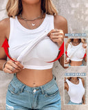 ChicMe Built in Bra Ribbed Round Neck Tank Top