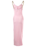 Eyelet Embroidery Chain Strap High Dress