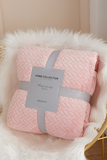 Light Pink Textured Soft Fleece Large Throw Blanket