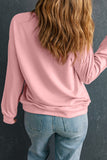 Pink Sequin Heart XOXO Graphic Drop Shoulder Valentines Sweatshirt