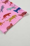 Pink Cheetah Print Shirt and Pants Pajama Set