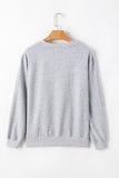 Light Grey Plain Drop Shoulder Crewneck Pullover Sweatshirt