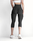 Butt Lifting Biker Capris Leggings High Waist Flap Pocket Workout Capris Gym Pants