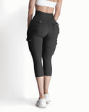 Butt Lifting Biker Capris Leggings High Waist Flap Pocket Workout Capris Gym Pants