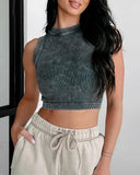 2 Pack Washed Seamless Sleeveless Rib Knit Crop Top