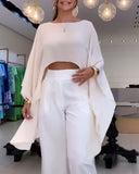 Boat Neck Long Sleeve Asymmetrical Shirt