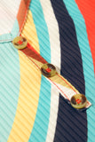 Multicolour Wavy Striped Buttoned V Neck Tank Top