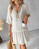 Tribal Embroidery Tassel Design Casual Dress