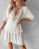 Tribal Embroidery Tassel Design Casual Dress