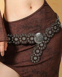 3 Pieces Off Shoulder Multi Ways Split Sleeve Casual Shorts Set (Without Belt)