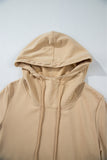 Parchment Zipped Pocket Cozy Drawstring Hoodie