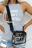 Black GAME DAY Rugby Football Clear Shoulder Bag