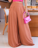 High Waist A Line Flared Pants Casual Loose Fit Wide Leg Summer Pants
