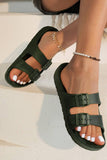 Blackish Green Dual Adjustable Buckle Non-Slip EVA Slippers