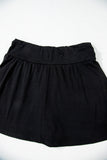 Black Wide Waistband Ruched Skort