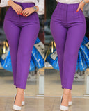 High Waist Cropped Work Pants