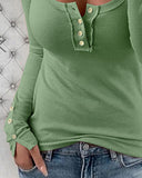 Button Detail Long Sleeve Top