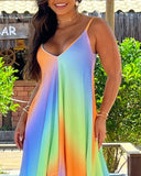 Ombre Asymmetrical Hem Cami Casual Dress