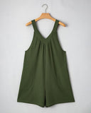 Floral Print Square Neck Ruched Romper Casual Sleeveless Wide Leg Short Jumpsuit