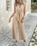 Tied Detail Pocket Design Jumpsuit