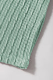 Moonlight Jade Solid Color Textured Flutter Sleeve Top