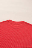 Racing Red Corded MERRY Graphic Long Sleeve Top and Shorts Set