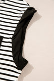 Black Stripe Chest Pocket Patch Round Neck Tank Top