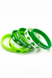 Green St Patricks Shamrock Print Silicone Bracelet