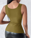 U Neck Sleeveless Skinny Tank Casual Top