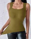 U Neck Sleeveless Skinny Tank Casual Top