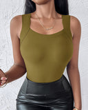 U Neck Sleeveless Skinny Tank Casual Top
