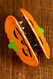 Orange Halloween Pumpkin Face Hair Claw