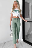 White LUCKY Printed Round Neck St Patricks T Shirt