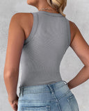 2 Pack Round Neck Thick Strap Racerback Ribbed Tank Slim Fit Tops without Bra Pads