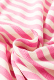 Rose Stripe Crew Neck T Shirt and Drawstring Shorts Set