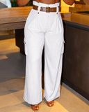 Pocket Design High Waist Pants