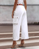 Pocket Design High Waist Pants