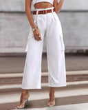 Pocket Design High Waist Pants