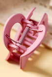 Light Pink Cutout Heart Shape Frosted Small Hair Clip