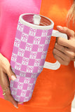 Bonbon Bow Knot Checkered Print Handle Large Tumbler 40OZ